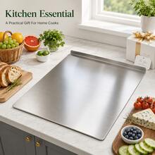 1-Piece Luxury Stainless Steel Silver Chopping Board, Durable And Mold-Resistant, Kitchen Gadget, Suitable For Home Chefs And Cooking Enthusiasts, For Cutting Meat, Cheese, Bread, Vegetables, And Fruits, Gift - Gold - View 4