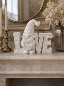 1pc Cute LOVE Letter Gnome Desktop Decor, Floral And Heart Design, Charming Romantic Home Ornament, Suitable For Bedroom, Living Room, Entryway, Bookshelf, Gift, Home Decor, Room Decor, Autumn Home Decor, Office Decor, Classroom Decor, Bedroom Decor - Multiple Styles - View 8