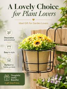 3/5pcs Fashionable Round Metal Hanging Planters - Perfect For Balcony, Garden And Indoor Decoration; You Can Plant Succulents And Various Green Plants In These Hanging Planters, Planter Diameter Is 6.2 Inches. - B - View 11