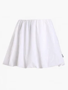 CAMEL CROWN Women's Sports Puff Mini Skirt, Spring/Summer Waist-Cinching Ballet Style Ruffle Bubble Skirt - White Cobblestone - View 3
