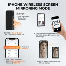 Monitor Selfie Vlog Ponsel Magnetik Layar HD - Dapat Diisi Ulang Daya Ganda 36V (Baterai/USB), Kompatibel dengan Ponsel iOS & Android dengan Kontrol Jarak Jauh, Monitor Kamera Belakang Nirkabel untuk Streaming Langsung, Pembuatan Konten, Selfie, Streaming Langsung, Alat Perekaman Video - 3.97 Speaker internal - View 10