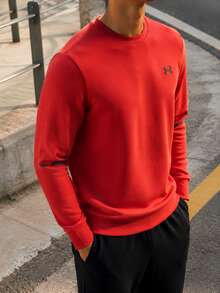 Under Armour Men's Unstoppable Flc Crew Pullover Sweatshirt, Double Layer Knit, Outdoor Sports, 1381688-842 - Red - View 2
