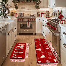 1/2/3 buah Keset Dapur Bertema Natal, Keset Dapur Flanel, Lembut, Nyaman, Menyerap, Anti Selip, Dengan Alas Anti Selip, Dapat Dicuci dengan Mesin, Cocok untuk Pintu Masuk, Ruang Tamu, Kamar Tidur, Dapur, Ruang Makan, Kamar Mandi, Ruang Cuci, Teras, dan Dekorasi Liburan, Keset Lantai Rumah Multifungsi, Keset Pintu Masuk, Karpet Dekoratif Natal - MultiWarna - View 12