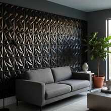 Diamond Style 3D Wall Panel, PVC Modern Geometric Triangle Embossed Wall Sticker, Waterproof Noise-Reducing Decorative Wall Panel, Suitable For Living Room, Bedroom, TV Background Wall, Office, Home Theater, Indoor Home Decor, White And Black Optional - 3D Wall Panels - View 3