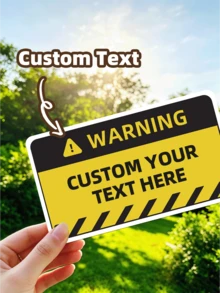 1/24/40/120 Customized Warning Stickers, Personalized Text And Image PVC Waterproof Decals, Multi-Size Self-Adhesive Danger Warning Labels, Suitable For Equipment, Warehouse, Shipping Packaging And Home Reminder Signs, Suitable For Factory, School, Office, Warehouse, Home And Other Scenes, Suitable As Gifts For Father, Mother, Colleagues, Workers. Suitable For New Year, Halloween, Christmas. - Multicolor - View 2
