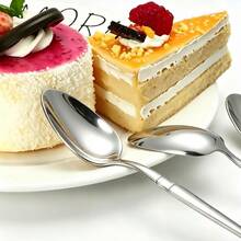 4/6/12pcs Stainless Steel Dessert Spoon Set, Dishwasher , Suitable For Home, Hotel, Restaurant, Wedding, Party, Afternoon Tea, Date, Holiday Gift - Silver - View 3