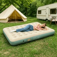Portable Inflatable Camping Mat, Soft Flocked Durable PVC Air Cushion, Suitable For Single Person Travel And Picnic. - Multicolor - View 4