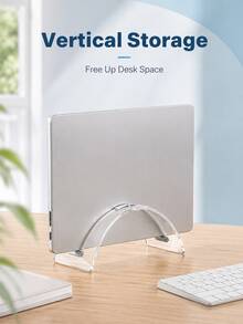 Vertical Laptop Stand, Laptop Holder For Desk, Space Saving Upright Notebook Stand, Desktop Laptop Dock, Vertical Computer Holder For Home Office Workstation, Students, Remote Workers, Office Users - View 1