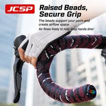 JCSP 3D Silicone Textured Bicycle Handlebar Tape, Anti-Slip Silicone Particles, High Support, Breathable, Road Bike Handlebar Tape, Comfortable Grip, Road Bike Handlebar Tape - Multicolor - View 8