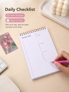 1PC TO-DO LIST Multi-Color Planner, Student Portable Stationery, For Class Notes, Office Records, Daily Schedules, Creative 4 Colors To Choose Notebook - Single Piece - View 9