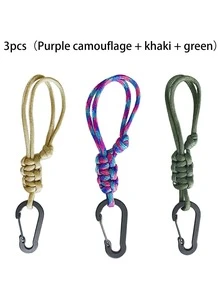 3/2/1pc-Handmade Woven Water Bottle Lanyard, Car Accessory Keychain, Adjustable Outdoor Hiking Essential, Camping Gear, Must-Have For Hiking - Multicolor - View 16