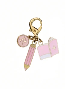 Back To School Themed Enamel Keychain,Cute Pencil Book Charms Enamel Keychain,Gift For Student Teacher,Teacher's Day Teacher Appreciation Gift - Multicolor - View 15