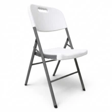Silla Plegable Plástica Reforzada Jardín Exterior Uso Rudo - Blanco - Ver 1