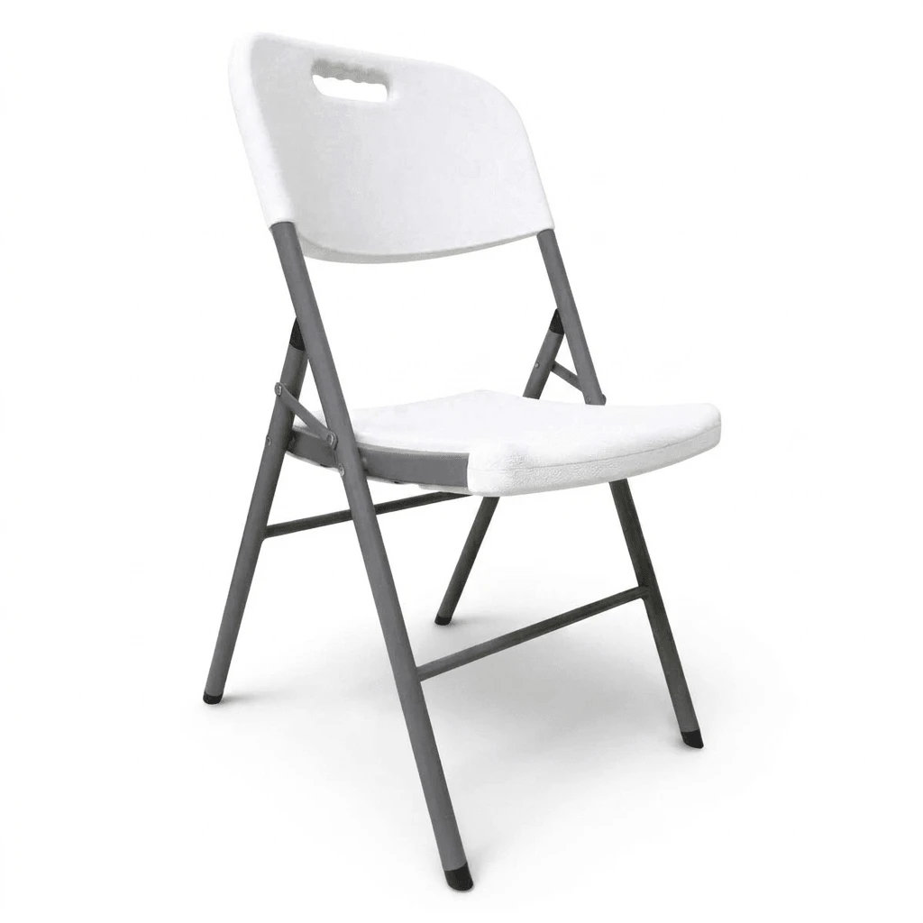 Silla Plegable Plástica Reforzada Jardín Exterior Uso Rudo - Blanco - Ver 1