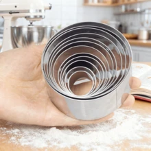 12pcs Round Fluted 4.5cm High Bagged Cookie Molds, Mini Cake Baking Tools, Stainless Steel Round Cookie Cutter Set, Round Donut Cutter, Baking Ring Mold For Cookies, Pastries, Dumpling Wrappers - View 9