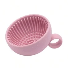 1pc Silicone Makeup Brush Cleaning Bowl, Durable Silicone Brush Pad, Suitable For Cleaning Eyebrow, Blush, Foundation And Eyeshadow Brushes - Multicolor - View 16