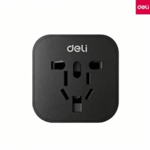 DELI LU5031 Universal Travel Adapter, 750℃ Flame-Retardant PC Shell, Multi-Plug Switchable Lock Design, Portable Power Converter For International Travel And Business Trips - Black - View 9
