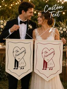 Personalized Wedding Banner With Custom Name & Date, Custom Couple Hanging Sign, Wedding Reception Decor, Anniversary Gift, Holiday Gift - Multicolor - View 10