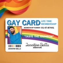 Funny Customized Gay Membership Card (With Photo) - Personalized Joke Card, Prank Gift For Friends, Lesbian Card, Customized Gay Card, Personalized Joke Card, Funny Lesbian Gift, Prank Gift For Friends, Novelty Membership Card, Customized Photo Card, LGBTQ Creative Gift, Unique Novelty Gift For College Students, Gift For Best Friends, Durable Colorful Souvenir - Multicolor - View 9