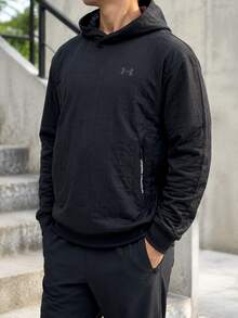 Under Armour Men's Sports Sweatshirt Unstoppable Flc Txtr Hdy-BLK Pullover Sweatshirt Loose Fit Urban Casual 6003867-001 - Black - View 1