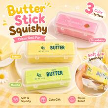 1pc Crispy Butter Stick Squishy - Disposable Crispy Shell - Reusable Butter Stick Inside - Moldable Stress Relief Toy, Soft Sticky Texture, Office Desk Stress Relief Gift - Soft Squeezable Toy, Large Soft Stress Relief Toy, Ultra Slow Rebound Any Shape. Stress Relief Toy, Gift For Him, Pressure Relief Toy, Birthday Gift, Party Favor, Holiday Gift, Valentine's Day/Easter/Halloween/Christmas/New Year Gift - Perfect Gift - Multicolor - View 5