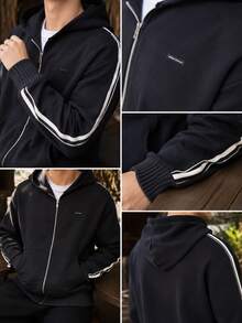 Under Armour Men's Sports Jacket Icon Heavy Rib FZ-BLK Jacket/Outerwear Knit Hooded Fitness Training Commute 6003937-001 - Black - View 5