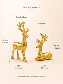 1pc Christmas Reindeer Decorative Figurine, Standing And Lying Deer Desktop Decor, Elegant Holiday Ornament, Suitable For Fireplace Mantel, Fireplace, Shelf, Living Room, Entryway, Office, Winter Christmas Home Decor - 1PC - View 11