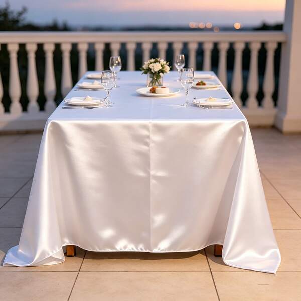 1 Piece Rectangular Satin Tablecloth, Suitable For Mother's Day And Holiday Decorations, Parties, Banquets, Camping, Picnics, Barbecues, Indoor And Outdoor Daily Use
