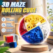 3D Stereoscopic Ball Maze Magic Cube, Ball-In-Maze Puzzle Toy, Focus Training And Stress Relief Gift For Adults - Multicolor - View 1