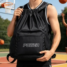 1pc Drawstring Backpack, Large Capacity Unisex Sports Basketball Swimming Training Fitness Outdoor Travel Storage Rucksack - Sports Backpack - View 4
