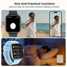 1pc Unisex Smart Watch, 1.83" Full Screen Touch, 180mAh Battery, Call/Answer Phone, Pedometer, Calorie, Sports Tracking, Alarm, Call/Message Notification; Multi-Function Sports Smart Watch, Compatible With Android And IOS - Multicolor - View 7