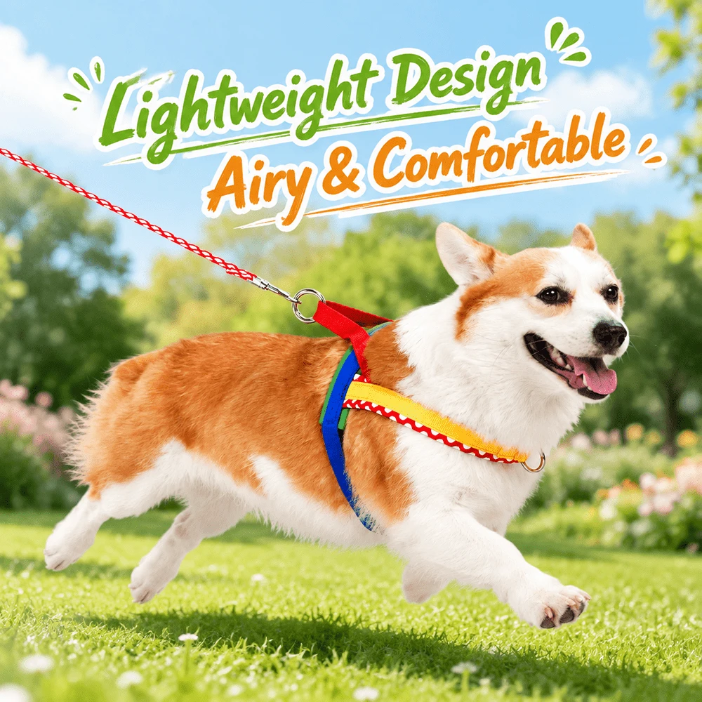 Wide Neoprene Soft Pet Harness, Anti-Escape Anti-Pull Dog Harness, Slip-On Design Easy To Put On And Take Off, Suitable For Small And Medium Dogs For Home/Outdoor/Hiking - Multicolor - View 1