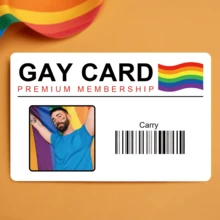 Funny Customized Gay Membership Card (With Photo) - Personalized Joke Card, Prank Gift For Friends, Lesbian Card, Customized Gay Card, Personalized Joke Card, Funny Lesbian Gift, Prank Gift For Friends, Novelty Membership Card, Customized Photo Card, LGBTQ Creative Gift, Unique Novelty Gift For College Students, Gift For Best Friends, Durable Colorful Souvenir - Multicolor - View 8
