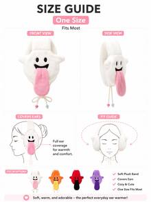1 buah Penutup Telinga Musim Dingin Berbahan Plush, Untuk Penggunaan Sehari-hari Saat Berpergian, Desain Lidah Kartun Lucu untuk Melindungi Telinga, Perlengkapan Anti Dingin Gaya Urban Korea - MultiWarna - View 9