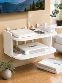 1 cái giá treo tường đựng router và WiFi, giá đỡ hộp TV, kệ lưu trữ treo tường 2 tầng - giá quản lý dây cáp cho modem, hộp TV và phụ kiện TV, thiết kế lưu trữ trang trí tiết kiệm không gian - Nhiều màu - Xem 2