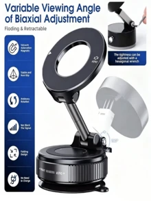 360° Vacuum Magnetic Car Phone Holder, Strong Magnetic Suction Cup Hands-Free Mount, 360° Rotatable And Foldable, Universal For All Smartphones, Suitable For Car Dashboard, Gym, Mirror, Shower And Smooth Surfaces, Ideal Gift For Drivers And Tech Enthusiasts, Stable Support On Bumpy Roads, Easy Installation, Lightweight And Portable, PS: Only Supports Installation On Smooth Surfaces - Multicolor - View 3