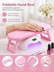 1pc Foldable Plastic Nail Art Hand Rest, Minimalist Russian Style Nail Art Hand Pad, Wrist Support Pad, Portable Nail Salon Hand Pad - Multicolor - View 7