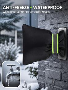 1 Outdoor Faucet Covers For Winter - Pro 6.7" W X 8.3" H Outdoor Water Faucet Cover Socks For Winter Freeze Protection Pipe Insulation Reusable Waterproof Insulated Spigot Backflow Cover,Black - Multicolor - View 2