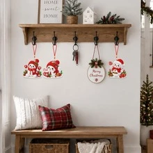 4pcs Adult Christmas Wreath DIY Diamond Painting Pendant Decoration Set, Acrylic Diamond Painting Board Set (Snowman) - 4pcs - View 5