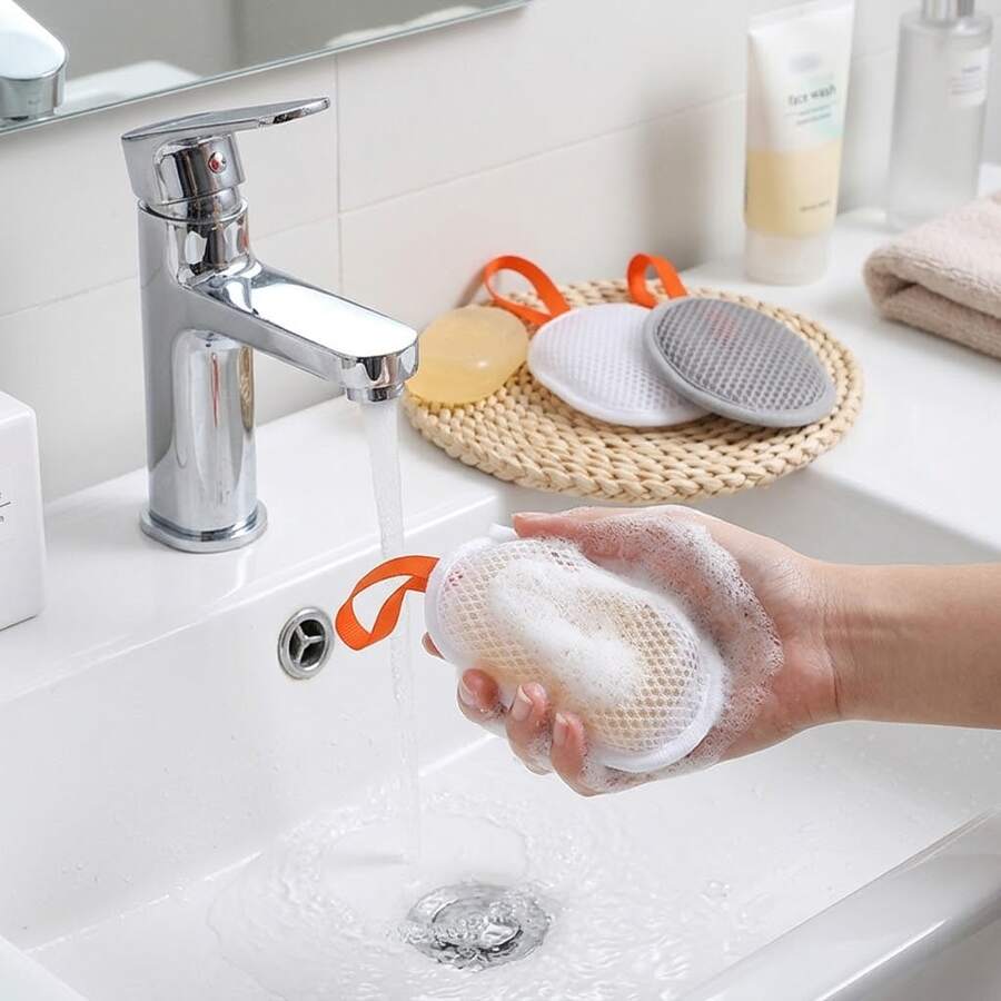 6 buah Kantong Sabun, Warna Acak, Jaring Spons Mandi Berbusa, Jaring Berbusa Rumah Tangga Ultra Lembut, Cepat Menghasilkan Busa Padat Saat Sabun Dimasukkan; Mencegah Sabun Tergelincir; Kepala Sabun dan Sabun yang Patah Juga Dapat Dimasukkan untuk Pemanfaatan Penuh, Mengurangi Pemborosan; Dapat Juga Digunakan Sebagai Spons Mandi. Bahan Jaring Lembut, Fungsi Ganda untuk Membusa dan Menggosok. - MultiWarna - View 1