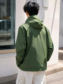 Skechers Men's Sports Jacket Woven Hooded Outdoor Casual Jacket L323M127-00QV - Chive Green - View 2