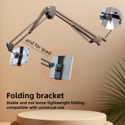 Dudukan Ponsel/Tablet Lengan Panjang Berputar 360° untuk Meja/Tempat Tidur, Braket Penyangga Miring untuk