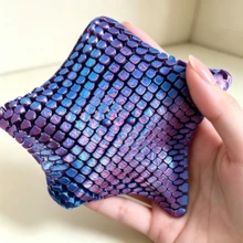 3D Printed Starfish Stress Relief Toy, Vibrant Laser Gradient / Bright Yellow Two Color Options, Flexible Scale-Like Structure Can Be Bent And Deformed Freely! Delicate Texture With Unique Touch, Perfect For Home And Office Use To Relieve Anxiety, Minimalist Style Suitable For Desktop Display, Fun Stress Relief With High Aesthetic Value. - Multicolor - View 6