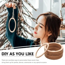 12/24pcs Multi-Size Hollow Wooden Rounds - Lightweight Blank Wooden Rings, Suitable For DIY Jewelry, Scrapbooking And Rustic Party Decor, Perfect For Craft Projects - Wooden Ring - View 7
