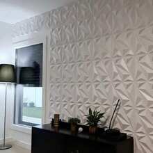Diamond Style 3D Wall Panel, PVC Modern Geometric Triangle Embossed Wall Sticker, Waterproof Noise-Reducing Decorative Wall Panel, Suitable For Living Room, Bedroom, TV Background Wall, Office, Home Theater, Indoor Home Decor, White And Black Optional - 3D Wall Panels - View 2
