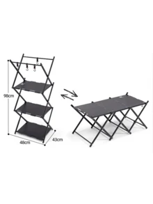 CAMEL CROWN Outdoor Camping Equipment, Multifunctional Thickened Lightweight Portable Folding Tactical Table, Transformable Expandable Table Frame - Moonlight Black - View 1