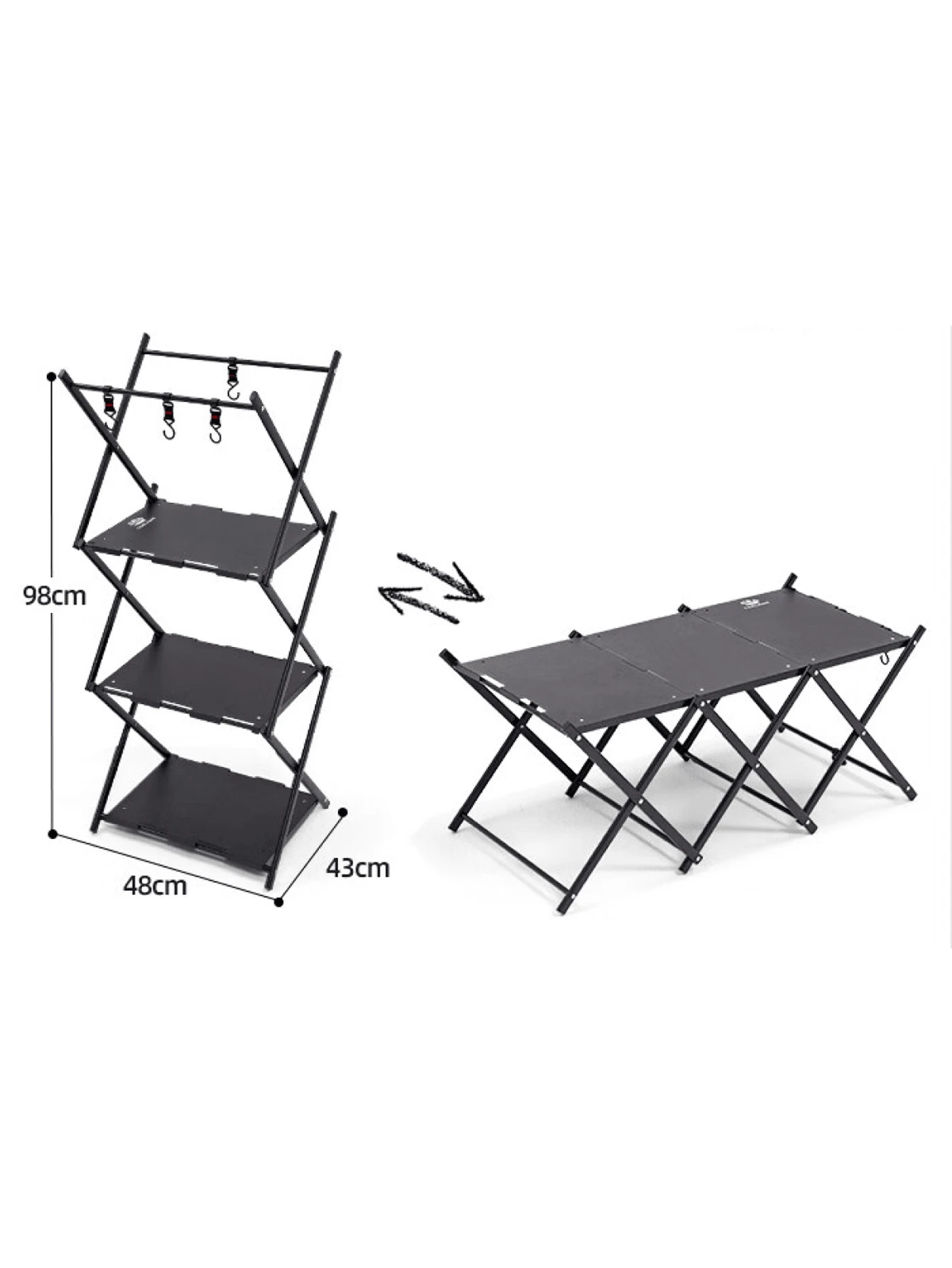 CAMEL CROWN Outdoor Camping Equipment, Multifunctional Thickened Lightweight Portable Folding Tactical Table, Transformable Expandable Table Frame - Moonlight Black - View 1