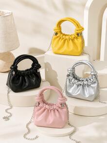 XD Children's Fashion Accessory Small Pouch, Plump Soft Cloud Shape, Paired With Exquisite Metal Chain, Sweet And Cute, Compact Capacity For Storing Coins, Jewelry And Small Items, Can Store Hair Ties, Coins, Small Accessories, Suitable For Daily Outings, Holiday Trips, Birthday Parties - Multicolor - View 5