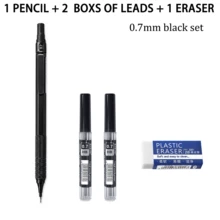 Low Center Mechanical Pencil Set, 0.5mm/0.7mm Options, Silver Or Black, Comfortable Grip For Students, School, Office, Drawing, Drafting & Daily Writing - Multiple Styles - View 15