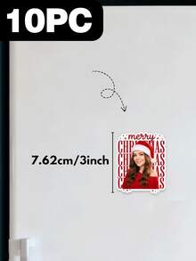 Custom Photo Christmas Refrigerator Magnet, Personalized Merry Christmas Picture Fridge Magnet, Customized Family Photo Magnet Xmas Home Decoration Holiday,Locker, Whiteboard, Kitchen Decor, Home Decoration, Party Favor, Unique Personalized Keepsake - Multicolor - View 9